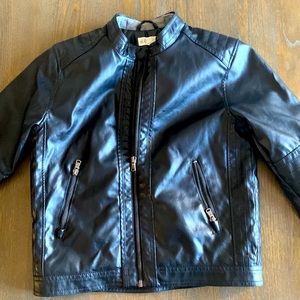 H&M black leather jacket size 10, with cold protection